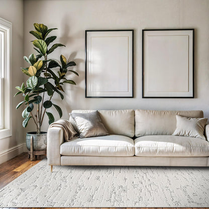 Beverly Rug Micro Loop Large Area Rug White 10x14 Modern Luxury Trellis Geometric Durable Indoor Area Rugs for Living Dining Room Office Stain Resistant Non Shedding Casual Indoor Carpet White 10x14