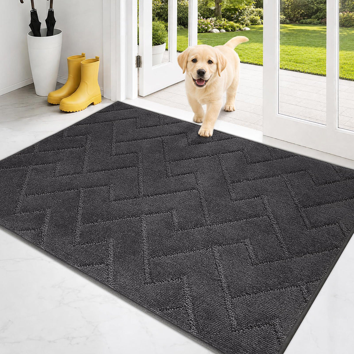 PURRUGS Dirt Trapping Door Mat Indoor Entrance, 32" x 47", Taupe