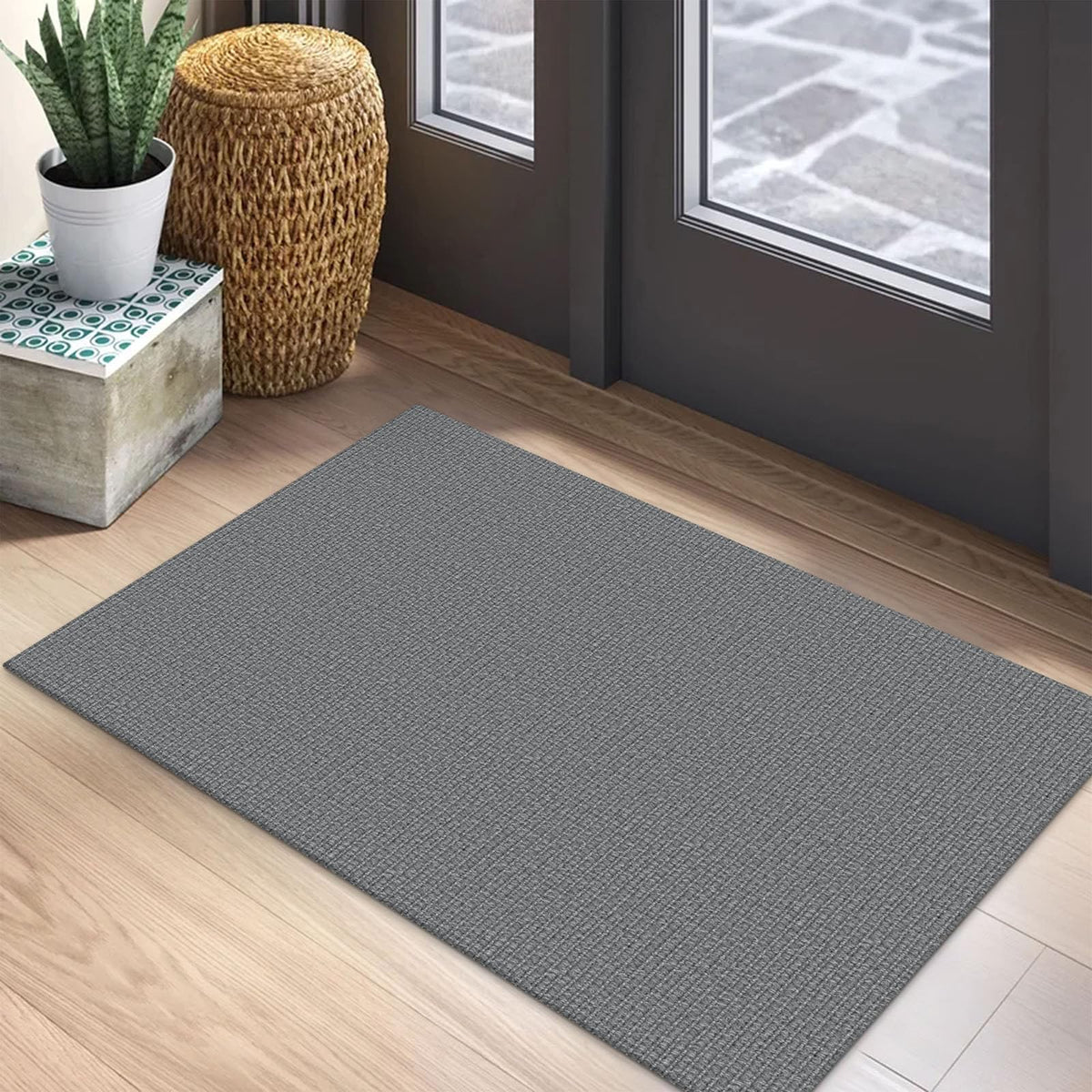 EARTHALL Washable Area Rug, Non Slip Entryway Rug, 4x6 Ft, Sand/Beige