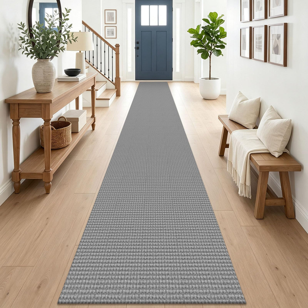 EARTHALL Woven Area Rug 3x5 Ft Washable Rugs for Entryway Braided Non Slip Rubber Backed Throw Rugs Door Mat Indoor Outdoor Entrance Cotton Carpet for Kitchen Foyer Front Door, Orange/Tan/Brown