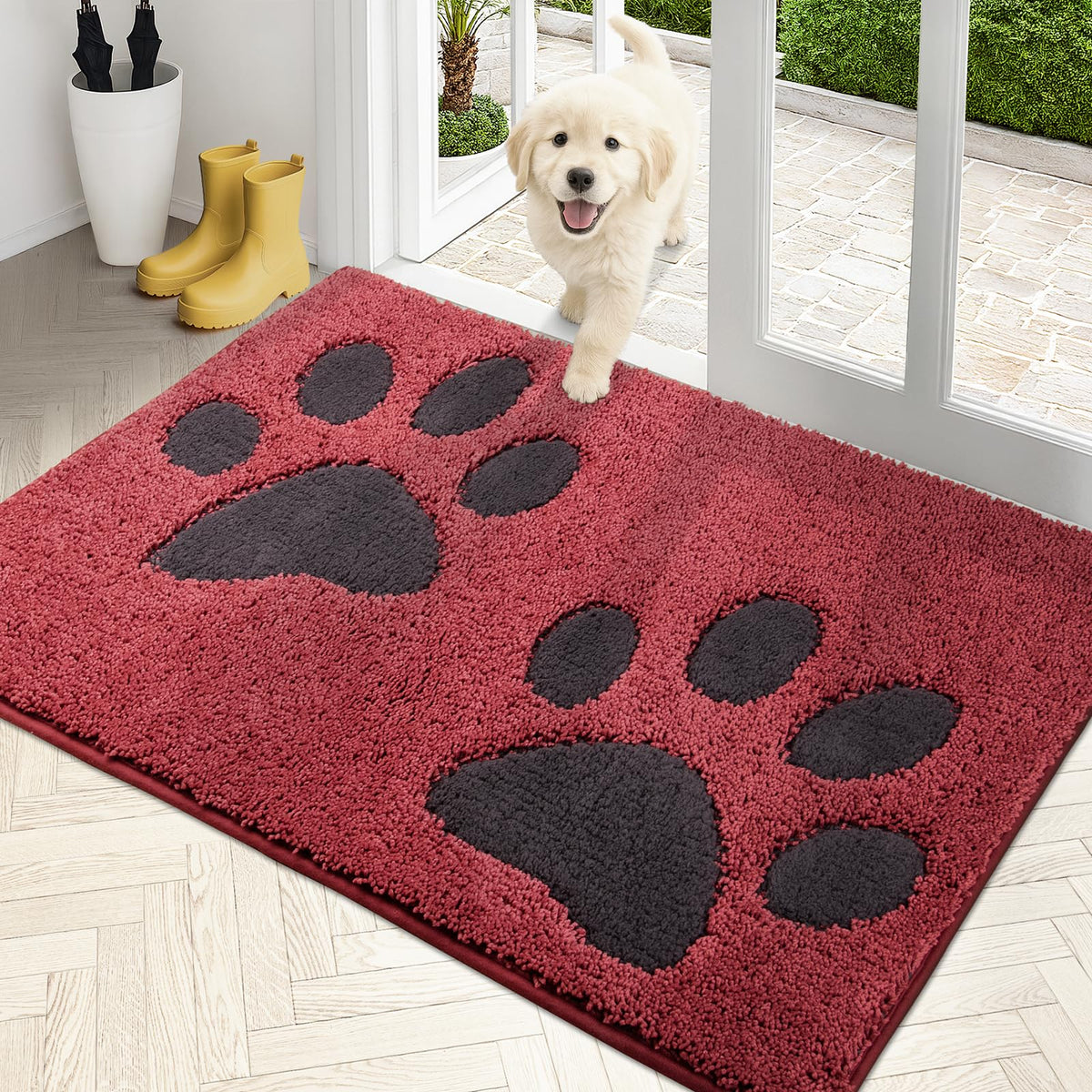 PURRUGS Dirt Trapping Door Mat Indoor Entrance, 32" x 47", Grey