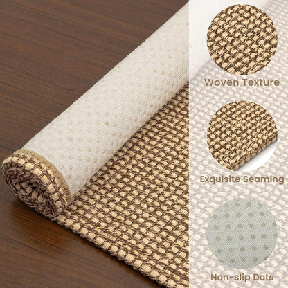 EARTHALL Woven Area Rug 3x5 Ft Washable Rugs for Entryway Braided Non Slip Rubber Backed Throw Rugs Door Mat Indoor Outdoor Entrance Cotton Carpet for Kitchen Foyer Front Door, Orange/Tan/Brown
