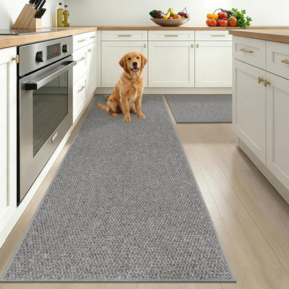 HEBE Kitchen Rugs Set of 2, Non Slip Washable Kitchen Mats for Floor