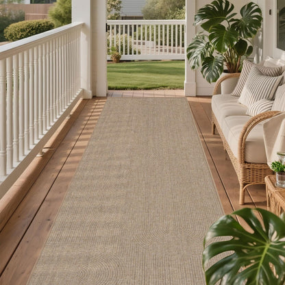 Easy Jute Rug for Pet Homes: 4x6 Outdoor Rug - Geometric Arch Pattern
