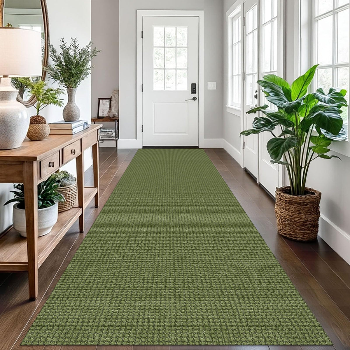 EARTHALL Woven Area Rug 3x5 Ft Washable Rugs for Entryway Braided Non Slip Rubber Backed Throw Rugs Door Mat Indoor Outdoor Entrance Cotton Carpet for Kitchen Foyer Front Door, Orange/Tan/Brown