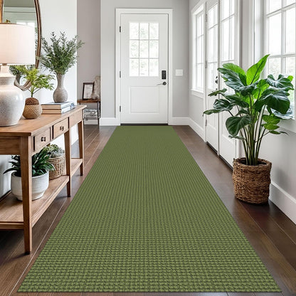 EARTHALL Woven Area Rug 3x5 Ft Washable Rugs for Entryway Braided Non Slip Rubber Backed Throw Rugs Door Mat Indoor Outdoor Entrance Cotton Carpet for Kitchen Foyer Front Door, Orange/Tan/Brown