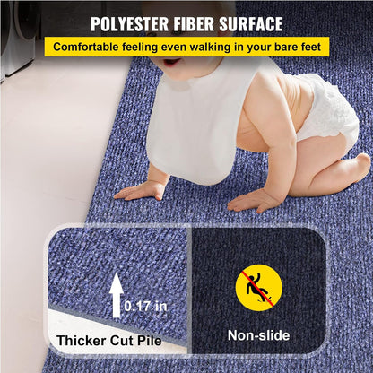 Happybuy 6 ft x 49 ft Deep Blue Marine Carpet for Boats Waterproof - 0.18" Thick Indoor Outdoor Rug Carpet Roll for Home Patio Porch Deck