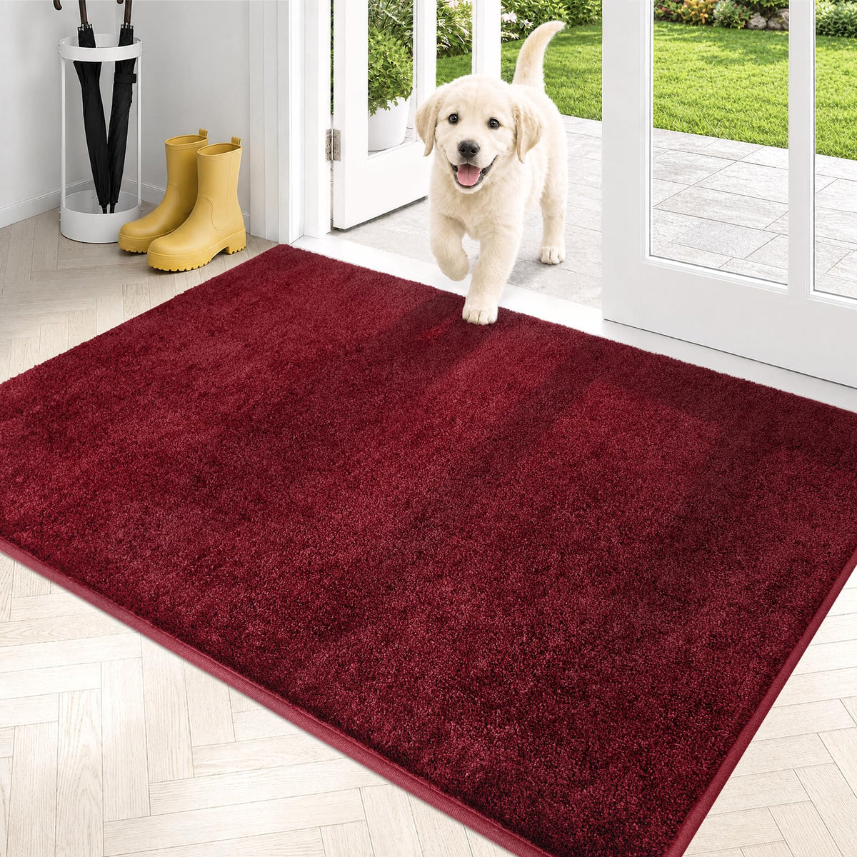 PURRUGS Dirt Trapping Indoor Door Mat, 34" x 59", Charcoal