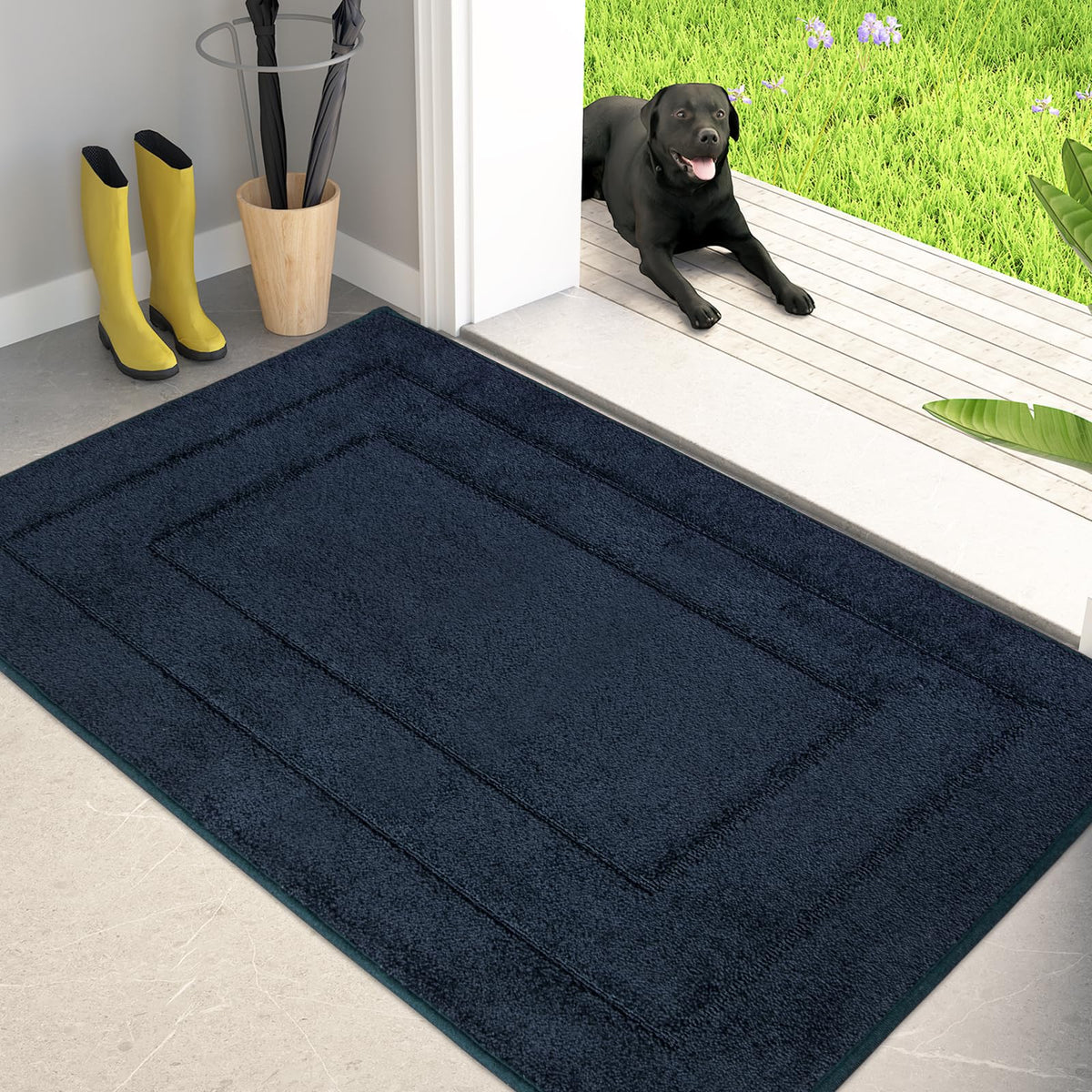 PURRUGS Dirt Trapping Door Mat Indoor Entrance, 20" x 31.5", Beige