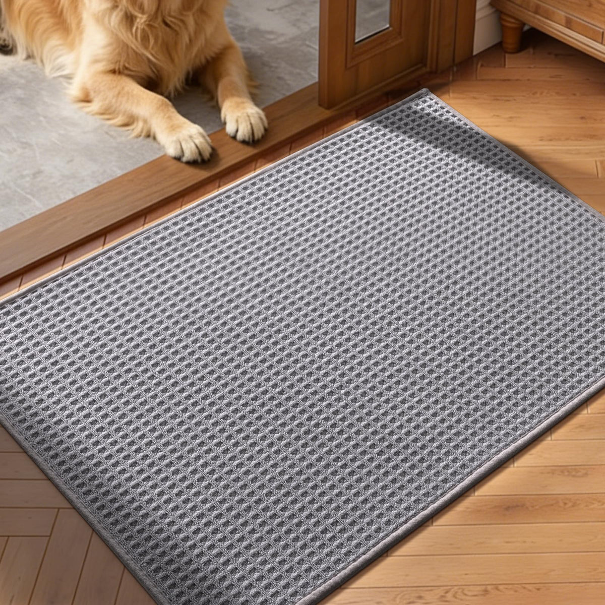YIHOUSE Indoor Door Mat 24" x 36", Non-Slip Washable Entryway Mat, Dirt Trapper Absorbent Entrance Mat, Low Profile Floor Mat for Front/Back Door, Entryway, Dark Gray ﻿