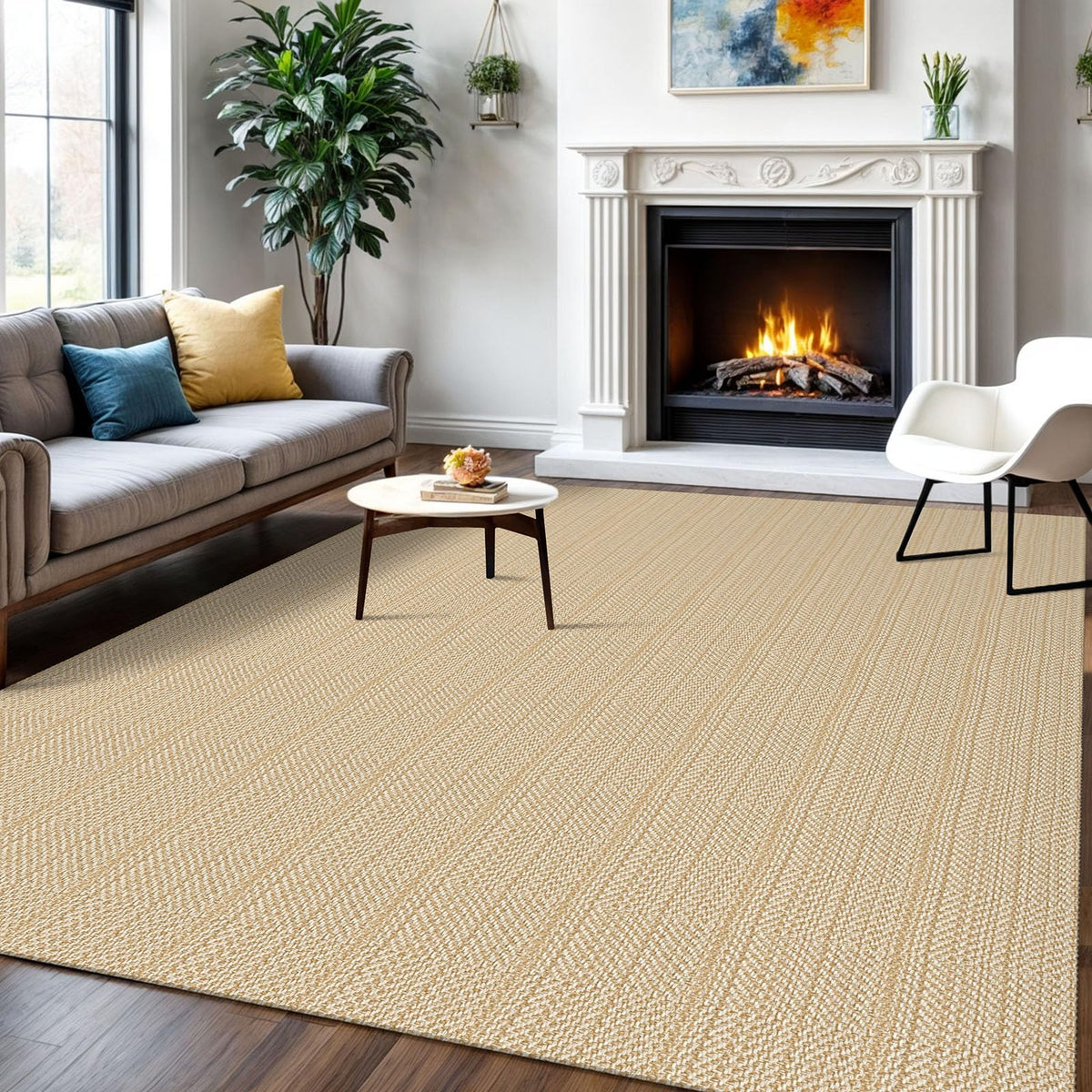 IOHOUZE Washable Area Rug 3x5 Non Slip Rubber Backed Woven Rugs for Entryway Rugs Indoor Outdoor Doormat Throw Rug Floor Carpet for Entrance Kitchen Front Door, Olive Green/Earthy Green