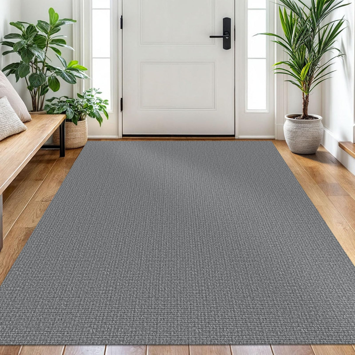 EARTHALL Washable Area Rug, Non Slip Entryway Rug, 4x6 Ft, Sand/Beige
