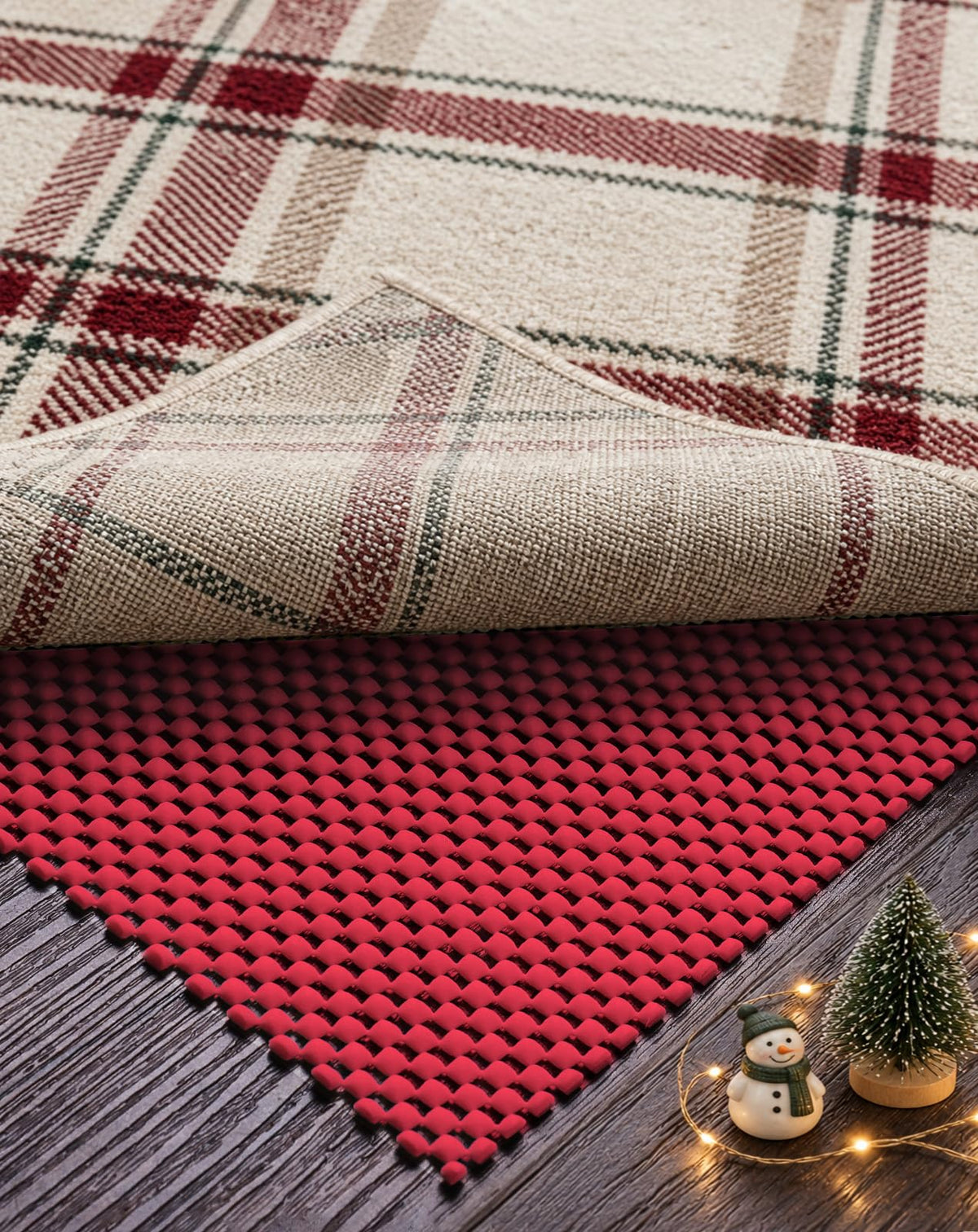 Veken 8x10 Ft Rug Pad Gripper for Hardwood Floors, Non Slip Dark Blue Rug Pads for Area Rugs, Thick Rug Grippers for Tile Floors, Under Carpet Anti Skid Mat, Keep Your Rugs Safe and in Place