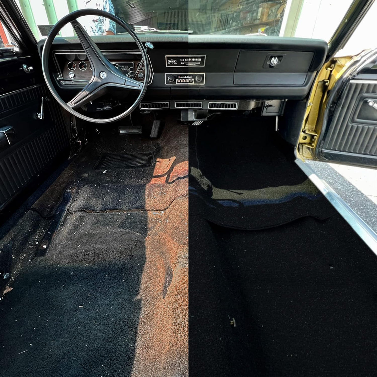 Newark Auto Automotive Cut Pile Plush Carpet, Car Upholstery for Floor Mats, Trunk, Dashboard, Speaker Box, Door Panel, Replacement Carpeting for Vehicle Interior, Truck, 40”W (Black)