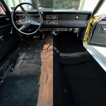 Newark Auto Automotive Cut Pile Plush Carpet, Car Upholstery for Floor Mats, Trunk, Dashboard, Speaker Box, Door Panel, Replacement Carpeting for Vehicle Interior, Truck, 40”W (Black)