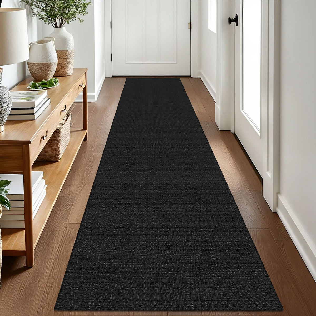 EARTHALL Woven Area Rug 3x5 Ft Washable Rugs for Entryway Braided Non Slip Rubber Backed Throw Rugs Door Mat Indoor Outdoor Entrance Cotton Carpet for Kitchen Foyer Front Door, Orange/Tan/Brown
