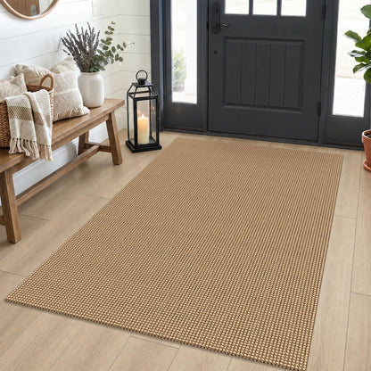 IOHOUZE Small Area Rug 2x3 Washable Woven Rugs for Entryway Non Slip Rubber Backed Front Door Rugs Indoor Doormat Throw Rug Floor Carpet for Entrance Kitchen, Cream/Beige
