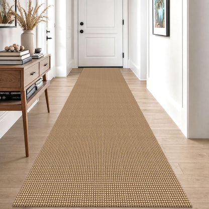 EARTHALL Woven Area Rug 3x5 Ft Washable Rugs for Entryway Braided Non Slip Rubber Backed Throw Rugs Door Mat Indoor Outdoor Entrance Cotton Carpet for Kitchen Foyer Front Door, Orange/Tan/Brown