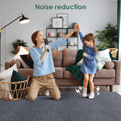 VallisCo 30 Pack Carpet Tile - 12” X 12” Self Adhesive Carpet Floor Tiles Anti-Slip Squares Peel and Stick Floor Tile DIY Installation for Bedroom (Dark Gray)