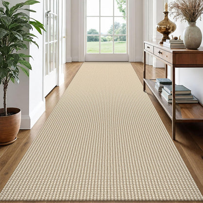 EARTHALL Woven Area Rug 3x5 Ft Washable Rugs for Entryway Braided Non Slip Rubber Backed Throw Rugs Door Mat Indoor Outdoor Entrance Cotton Carpet for Kitchen Foyer Front Door, Orange/Tan/Brown