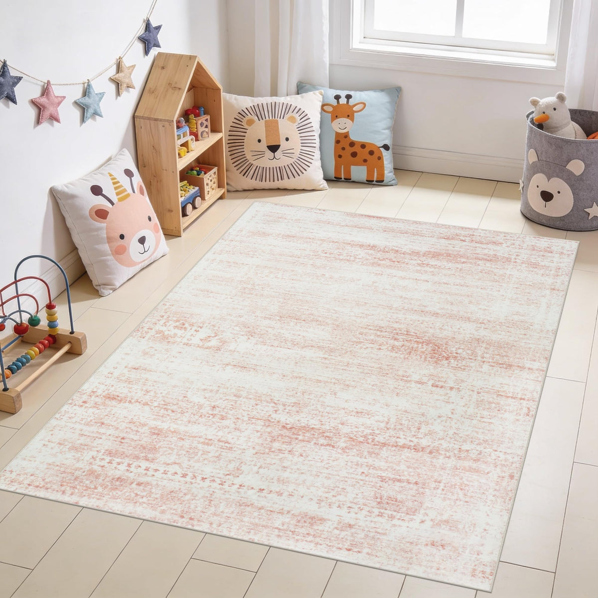 Washable Rugs 8x10 Area Rug for Living Room,Bedroom,Dining Room-Beige Green