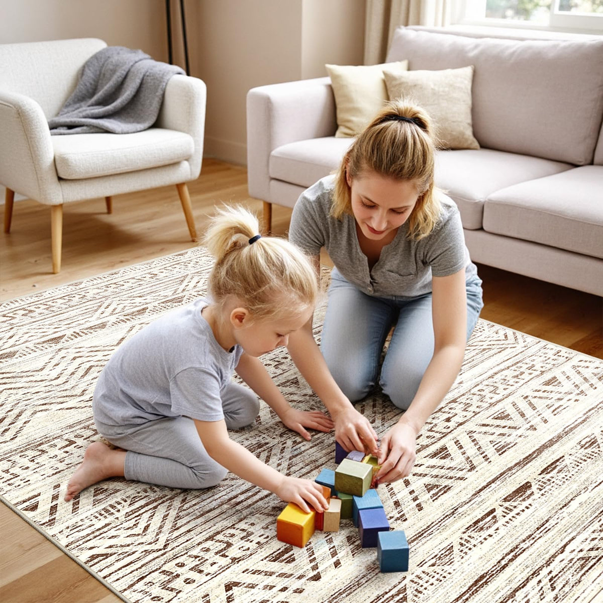 2'6"x8 Runner Rug Washable Moroccan: Non Slip Kitchen Long Floor Mat Gray