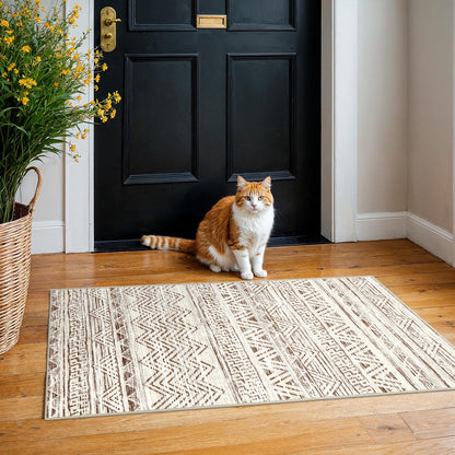 2'6"x8 Runner Rug Washable Moroccan: Non Slip Kitchen Long Floor Mat Gray