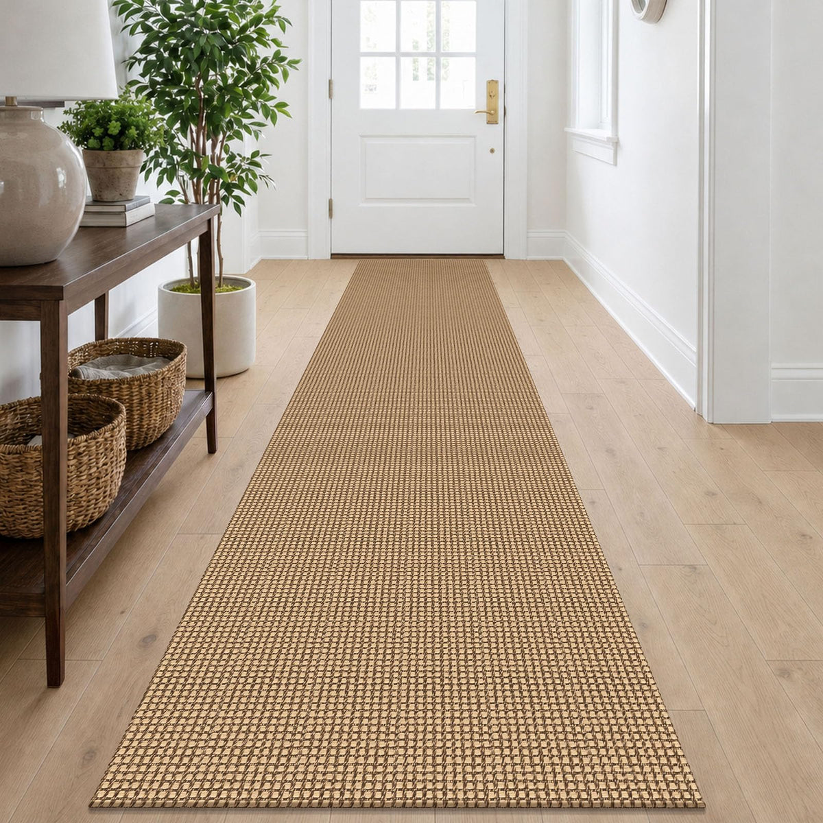 IOHOUZE Small Area Rug 2x3 Washable Woven Rugs for Entryway Non Slip Rubber Backed Front Door Rugs Indoor Doormat Throw Rug Floor Carpet for Entrance Kitchen, Cream/Beige
