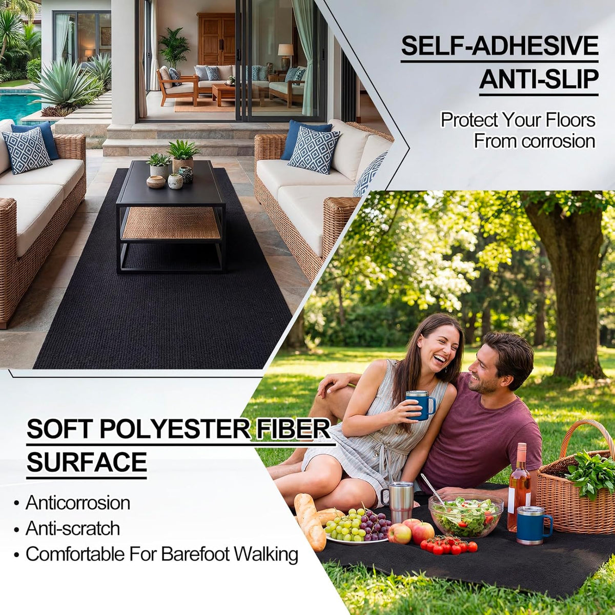 16 in x 20 ft Self Adhesive Marine Carpet, Boat Trailer Bunk Carpet with Soft Cut Pile 0.14" Thick Waterproof Boat Non Slide Carpets Roll for Indoor, Outdoor, Home, Patio, Porch, Deck(Black)