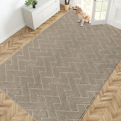 PURRUGS Dirt Trapping Door Mat Indoor Entrance, 32" x 47", Taupe