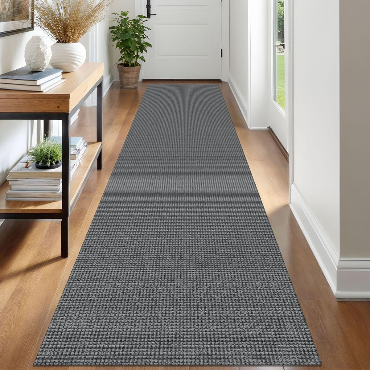 IOHOUZE Washable Area Rug 3x5 Non Slip Rubber Backed Woven Rugs for Entryway Rugs Indoor Outdoor Doormat Throw Rug Floor Carpet for Entrance Kitchen Front Door, Olive Green/Earthy Green