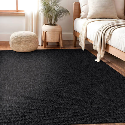 Beverly Rug Easy Jute Bordered Rug 10x14 Washable Large Indoor Outdoor Area Rugs for Living Dining Room Patio Office Stain Resistant Non Shedding Casual Indoor Outside Carpet 10 x 14 Off-White