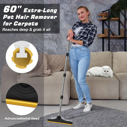 B-Land Carpet Rake for Pet Hair Removal, Reusable Carpet Scraper Broom
