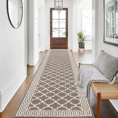 Pauwer Door Mat Indoor Entrance 20"x60", Absorbent Dirt Trapper Rugs, Grey