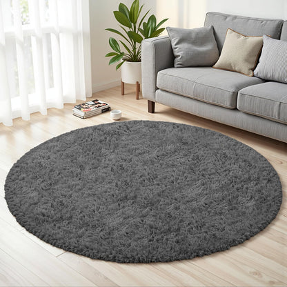 8x10 Area Rug for Living Room,Black Fluffy Shag Non-Slip Bedroom Rugs