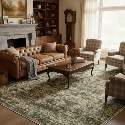 Washable 6x9 Area Rug for Living Room, Non-Slip Large Grey Bedroom Rugs