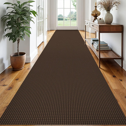 EARTHALL Woven Area Rug 3x5 Ft Washable Rugs for Entryway Braided Non Slip Rubber Backed Throw Rugs Door Mat Indoor Outdoor Entrance Cotton Carpet for Kitchen Foyer Front Door, Orange/Tan/Brown