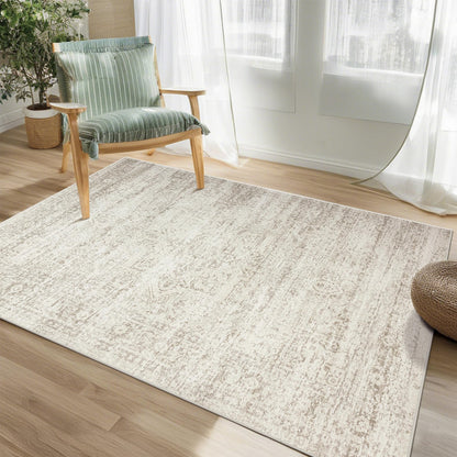 Washable Rugs 8x10 Area Rug for Living Room,Bedroom,Dining Room-Beige Green