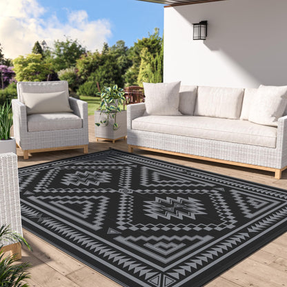GENIMO Outdoor Rug, Waterproof Plastic Rugs for Patio, 5'x8' Cloud Grey