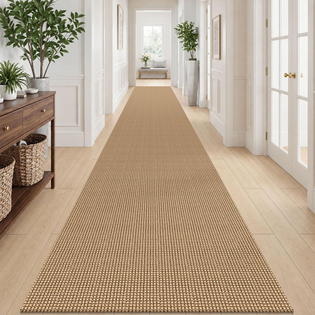IOHOUZE Small Area Rug 2x3 Washable Woven Rugs for Entryway Non Slip Rubber Backed Front Door Rugs Indoor Doormat Throw Rug Floor Carpet for Entrance Kitchen, Cream/Beige
