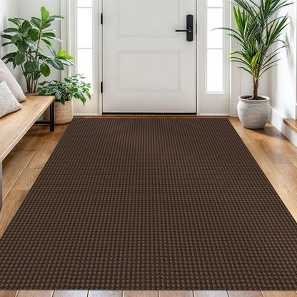 EARTHALL Woven Area Rug 3x5 Ft Washable Rugs for Entryway Braided Non Slip Rubber Backed Throw Rugs Door Mat Indoor Outdoor Entrance Cotton Carpet for Kitchen Foyer Front Door, Orange/Tan/Brown