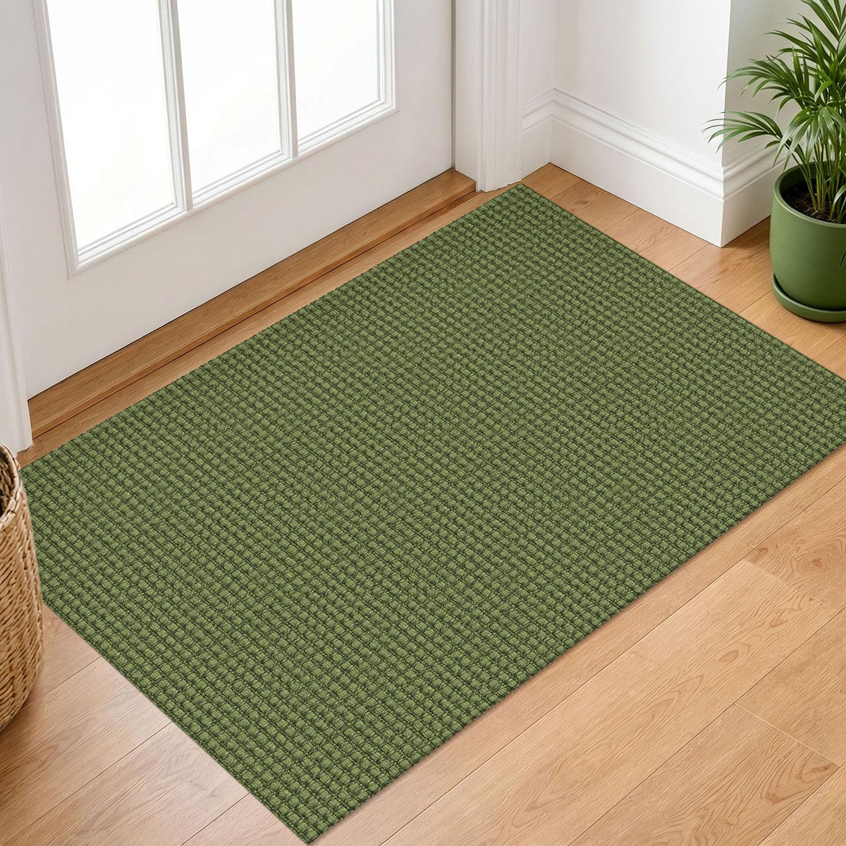 IOHOUZE Small Area Rug 2x3 Washable Woven Rugs for Entryway Non Slip Rubber Backed Front Door Rugs Indoor Doormat Throw Rug Floor Carpet for Entrance Kitchen, Cream/Beige