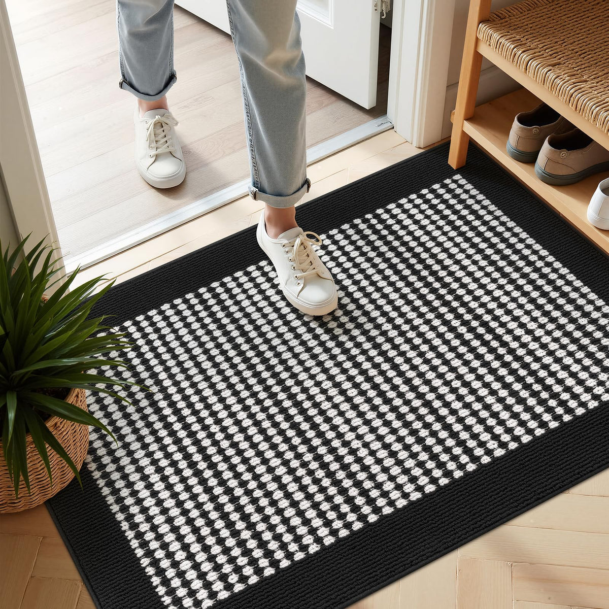 Ileading Laundry Room Runner Rug 2'x6' Non Slip Farmhouse Kitchen Floor Mats with Rubber Backing Machine Washable Beige Indoor Decor Carpet for Doormat Hallway Entryway Petmat Garage Balcony