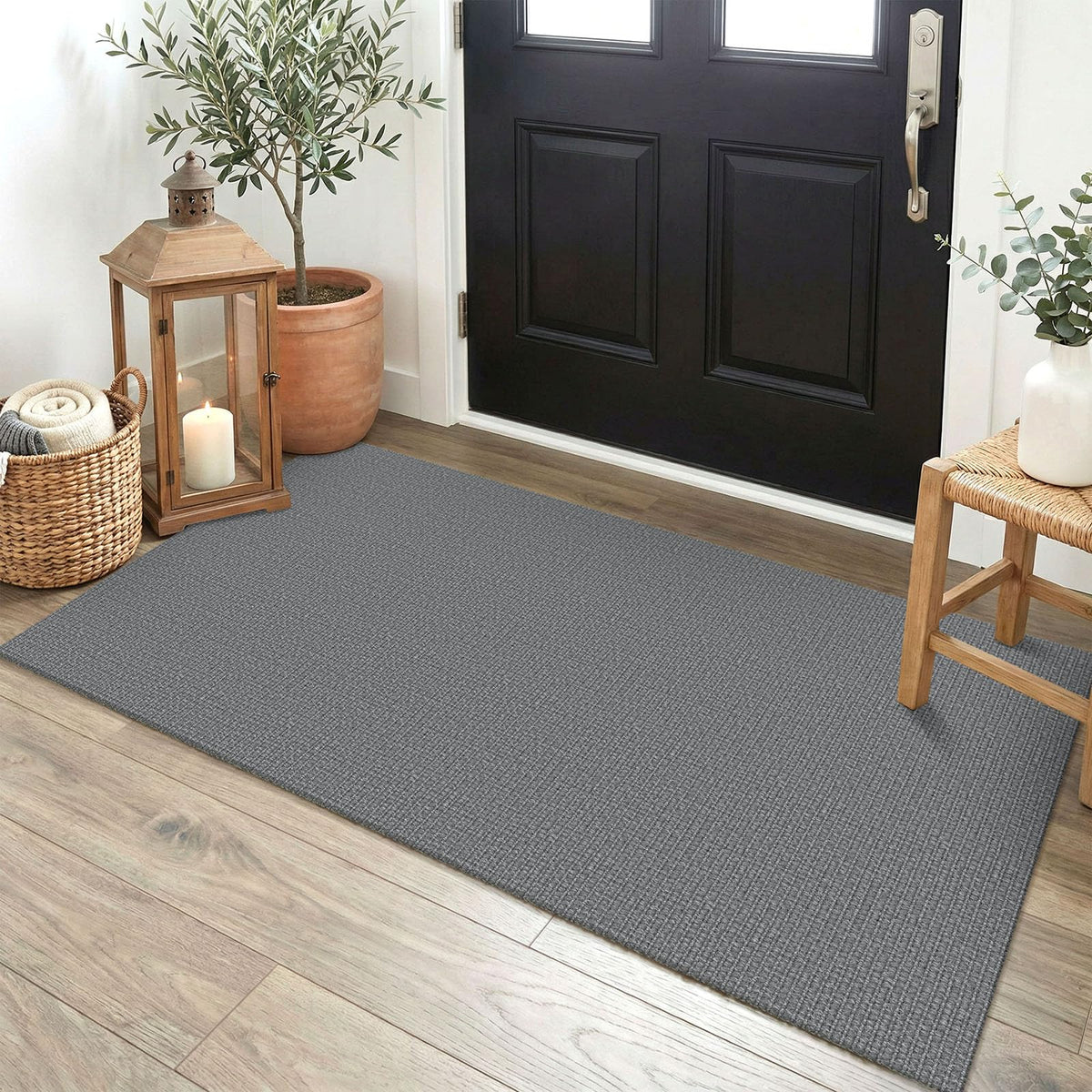 EARTHALL Washable Area Rug, Non Slip Entryway Rug, 4x6 Ft, Sand/Beige
