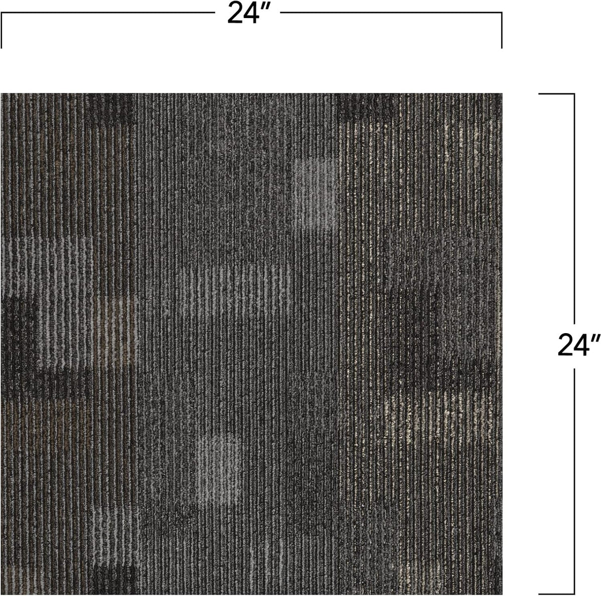 Mohawk Basics 24" x 24" Berber (Loop pile), 0.09" Pile Height, Carpet Tile, PET Fiber, Smoke Color, (24 Tiles), (96 sqft/carton)