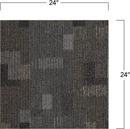Mohawk Basics 24" x 24" Berber (Loop pile), 0.09" Pile Height, Carpet Tile, PET Fiber, Smoke Color, (24 Tiles), (96 sqft/carton)