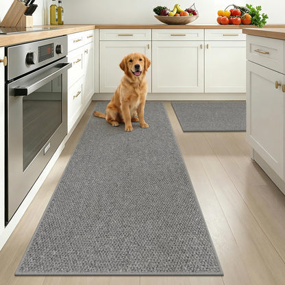 HEBE Kitchen Rugs Set of 2, Non Slip Washable Kitchen Mats for Floor