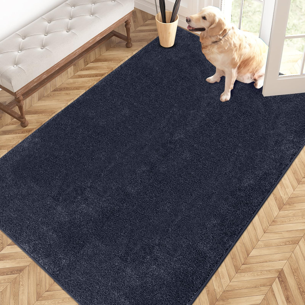 PURRUGS Dirt Trapping Indoor Door Mat, 31.5" x 47", Charcoal
