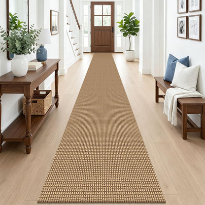 EARTHALL Woven Area Rug 3x5 Ft Washable Rugs for Entryway Braided Non Slip Rubber Backed Throw Rugs Door Mat Indoor Outdoor Entrance Cotton Carpet for Kitchen Foyer Front Door, Orange/Tan/Brown