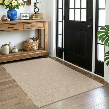EARTHALL Washable Area Rug, Non Slip Entryway Rug, 4x6 Ft, Sand/Beige